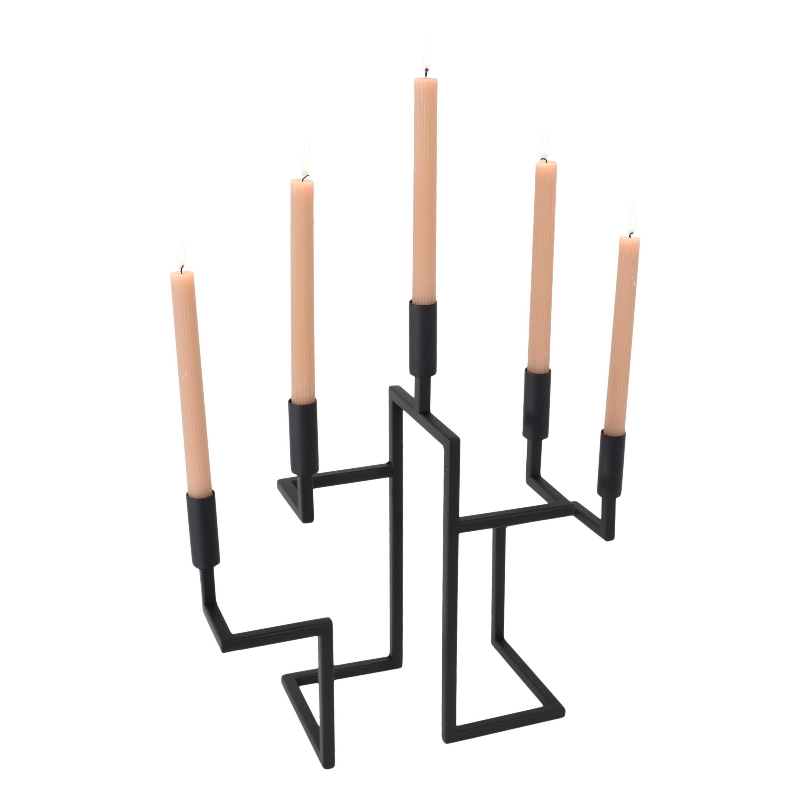KERZENHALTER Marijke - Schwarz, Metall (15/65/20cm) - LOFT42