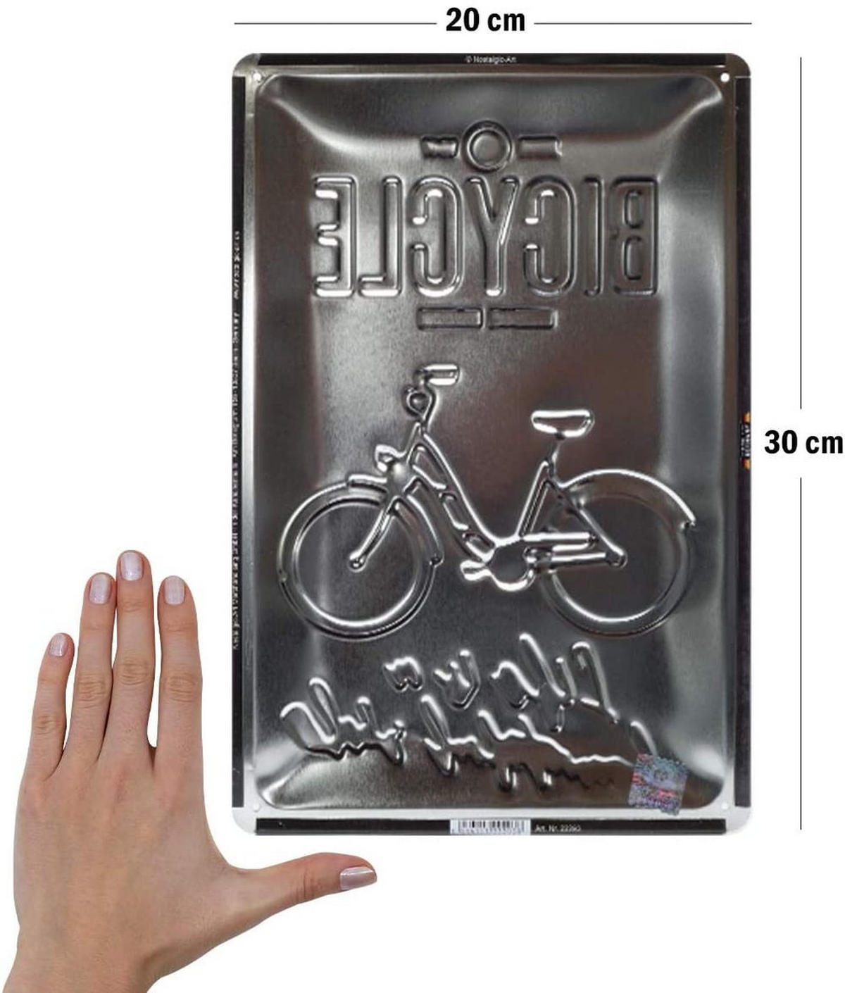 BLECHSCHILD 20/30 cm Outdoor & Activities Bicycle - Multicolor, Metall (20/30/0.2cm) - Nostalgic-Art