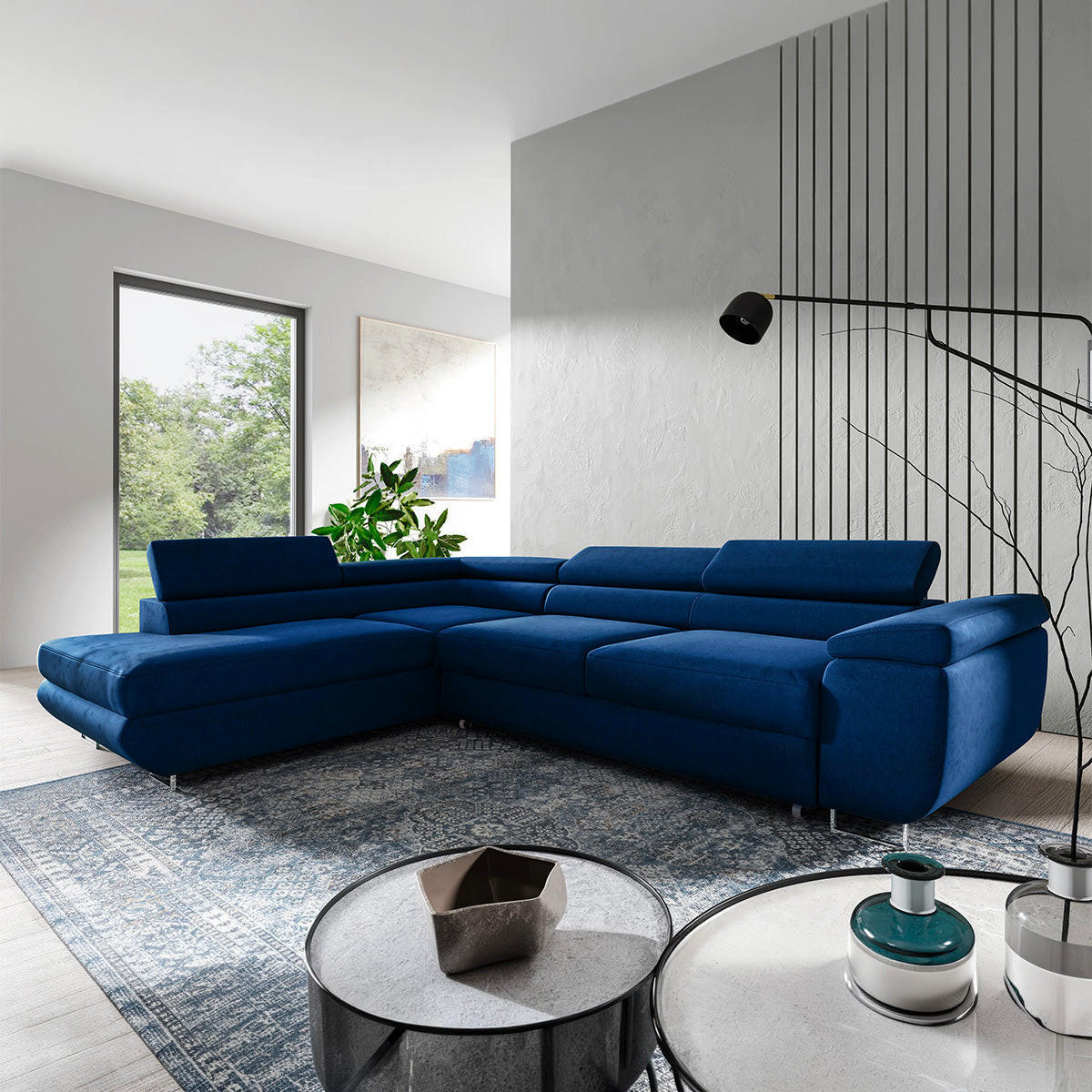 ECKSOFA Lyam 4 Sitzplätze Marineblau - Blau, Holzwerkstoff (271/201cm) - Petits-meubles