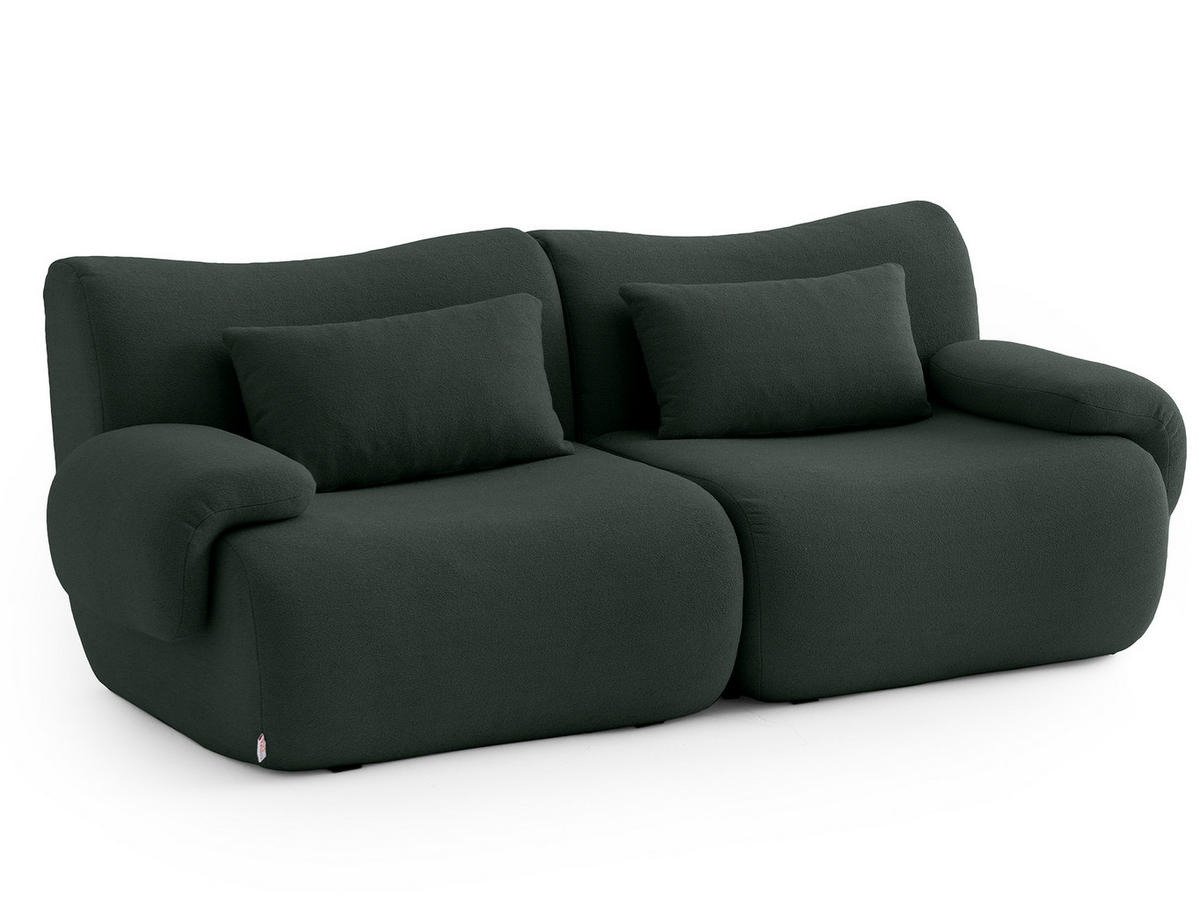 2-SITZER-SOFA Bouclé-Stoff Waldgrün - Waldgrün, Textil (194/73/95cm) - MILYsofa