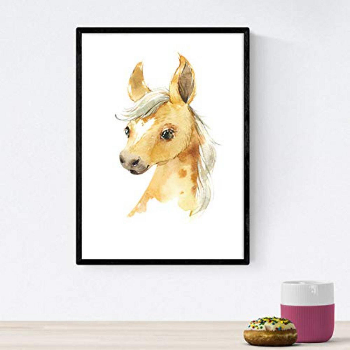 POSTER Set mit 4 Elefantenkuh Pferd und Zebra A3 Rahmenlos - Klar, Papier (29.7/3cm) - Nacnic