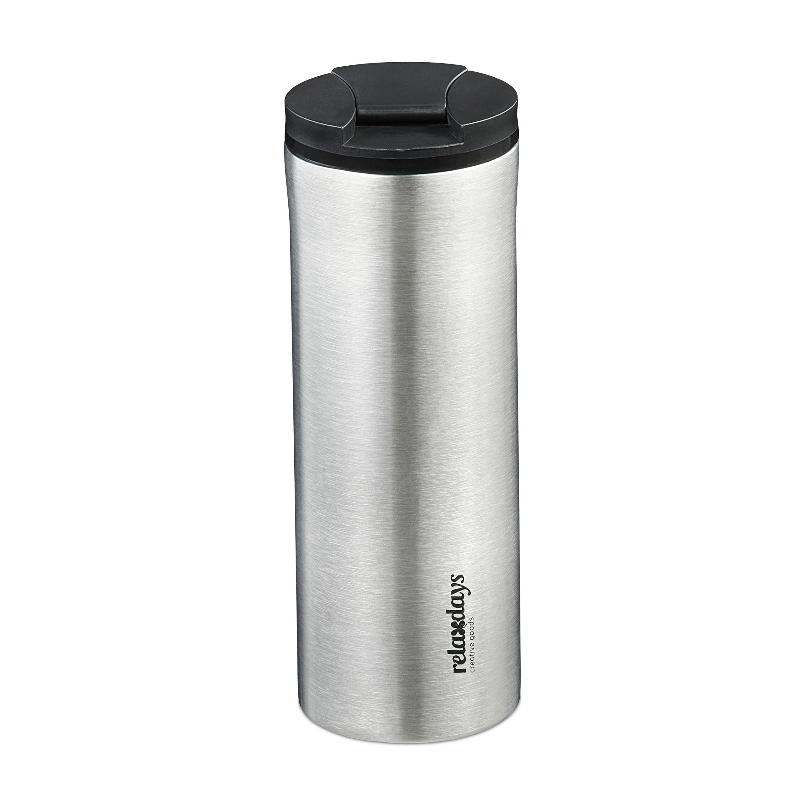 Relaxdays TERMOHRNEK Stříbrná Černá nerez 400 ml