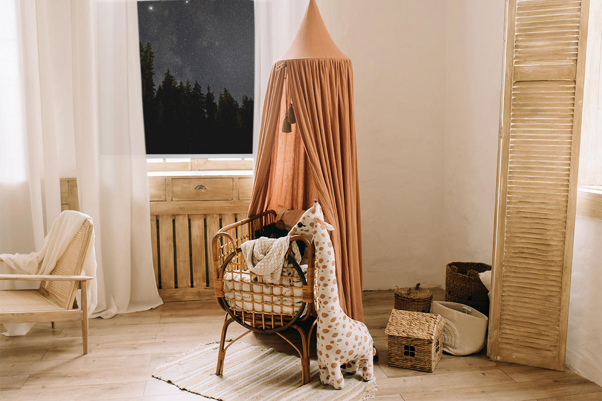 VNÚTORNÁ roleta - okenná roleta - roleta - 130x140 cm - Hviezdy na oblohe - čierna, plast (130/140/0.5cm) - TULUP