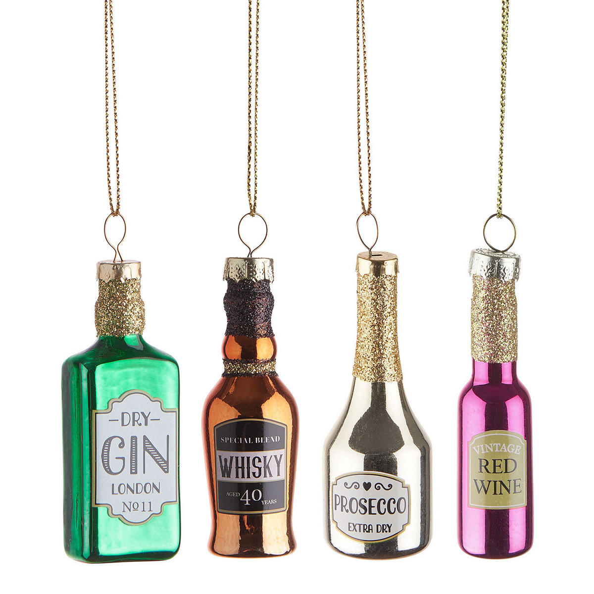 BAUMANHÄNGER 4-teilig Hang On Mini Bar - Multicolor, Glas (11/8/3cm) - Butlers