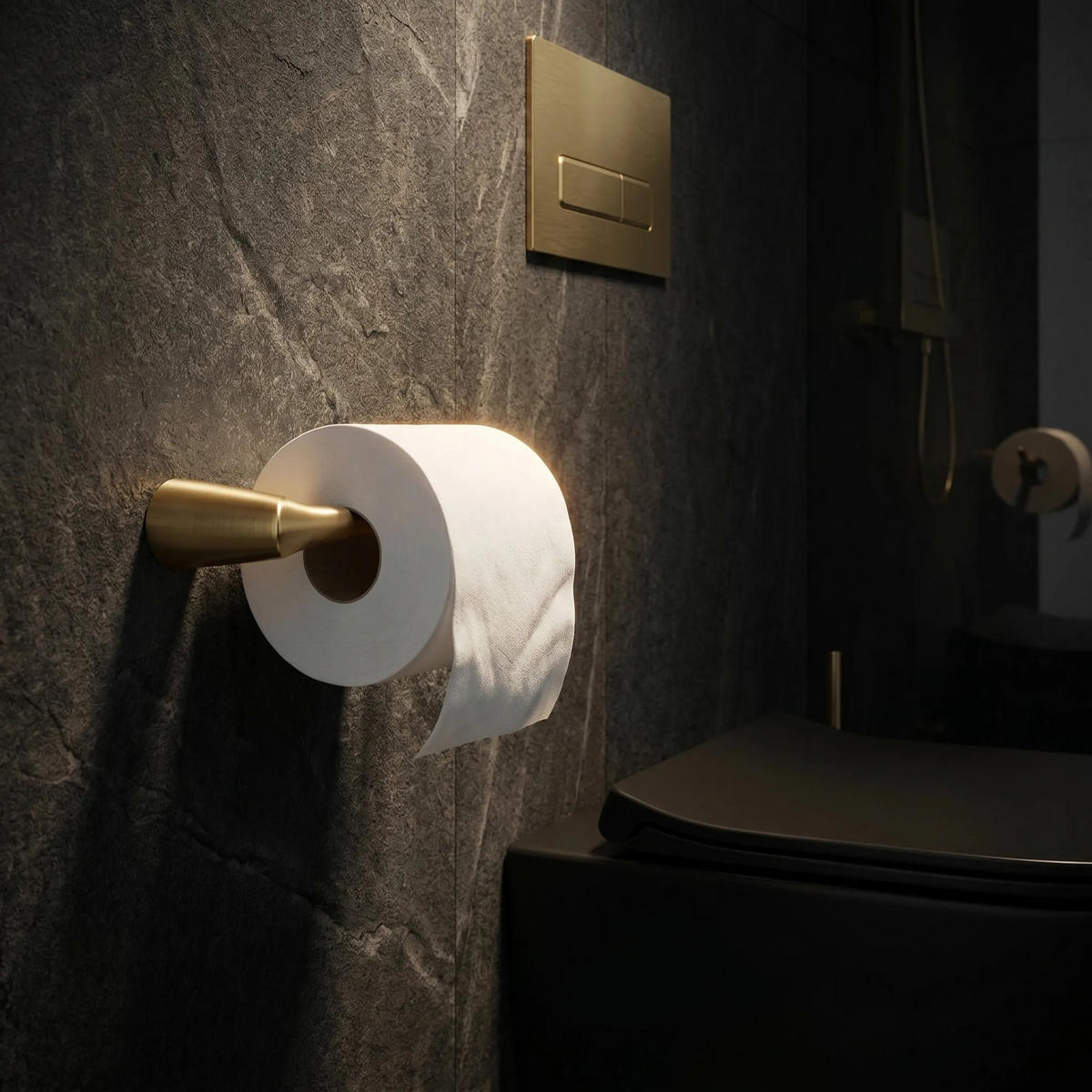 HALTER Für Toilettenpapier Rea 16205 Vibe Brush Gold - Goldfarben, Metall (22.5/3.5/7.8cm) - REA