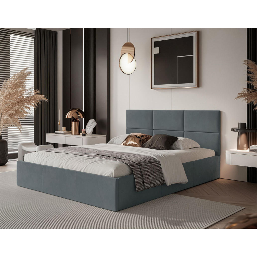 Thumbnail - Selsey Polsterbett, Dunkelgrau, Textil, 2-Sitzer, 140x200 cm, Schlafzimmer, Betten, Polsterbetten