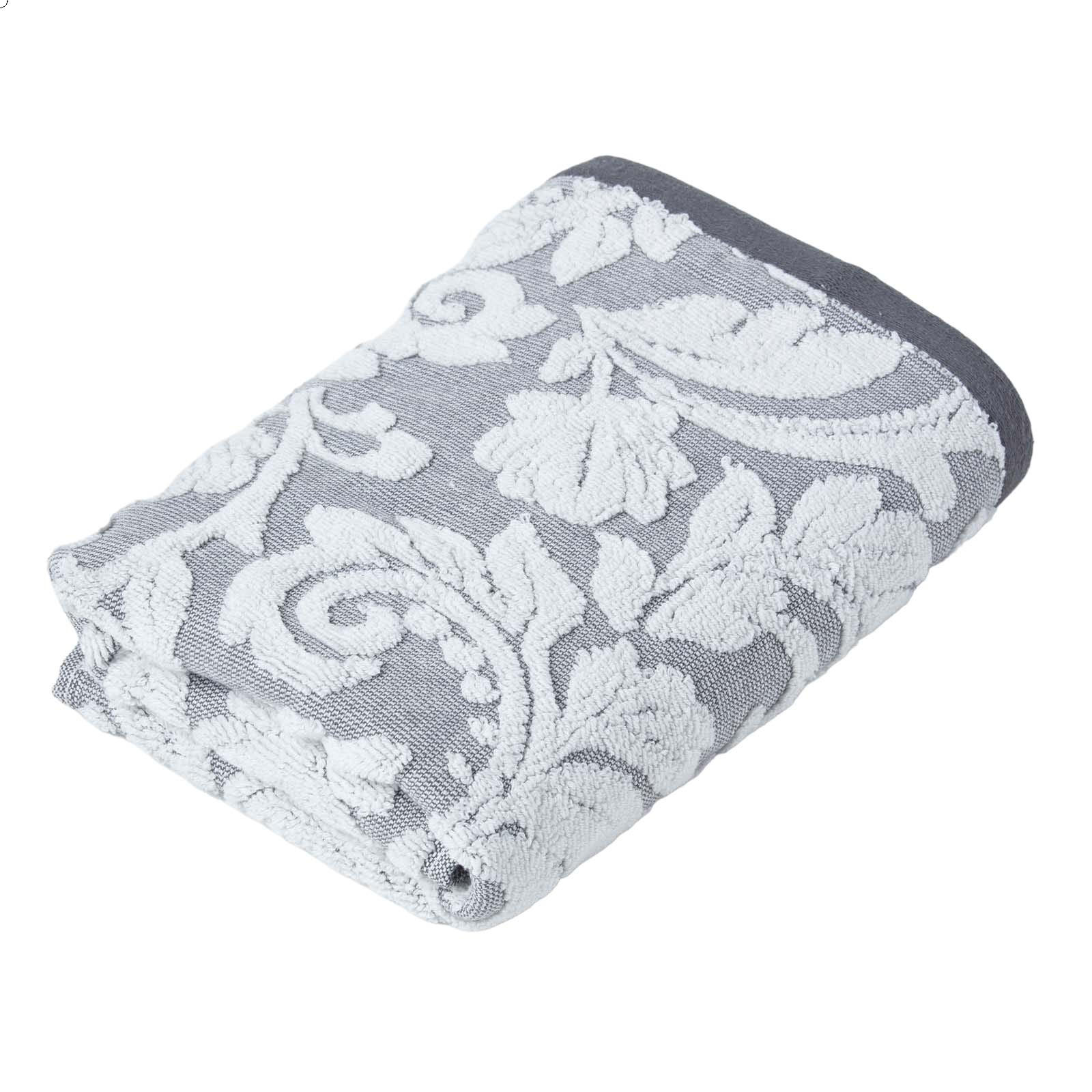 HANDTUCH Damast grau - Grau, Textil (50/90cm) - Homescapes