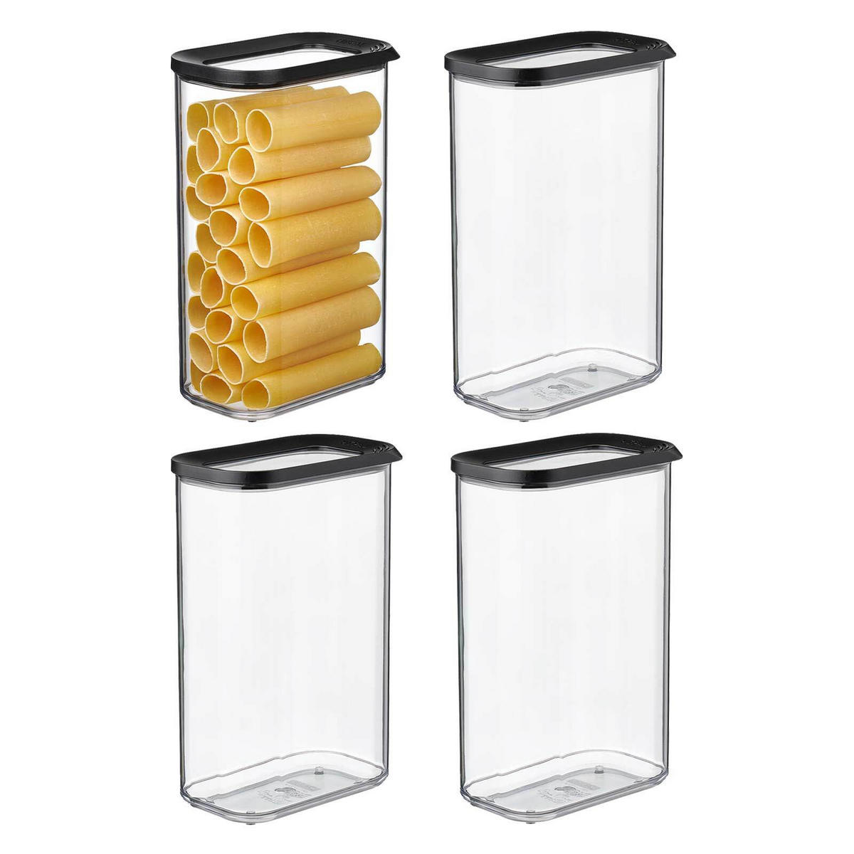 VORRATSDOSEN Modula schwarz 2000 ml 4er Set - Schwarz, Kunststoff (9/22.2/14.4cm) - Mepal