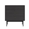 KOMMODE Olar Holzoptik Esche Portland Schwarz 85,5 cm - Goldfarben/Schwarz, Holzwerkstoff/Metall (85.5/91.9/38cm) - Selsey