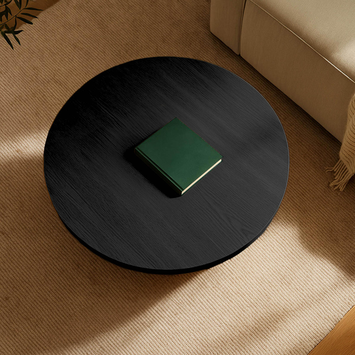 COUCHTISCH, schwarzes Holzeffekt - Schwarz, Holz (80/80/45cm) - Oviala