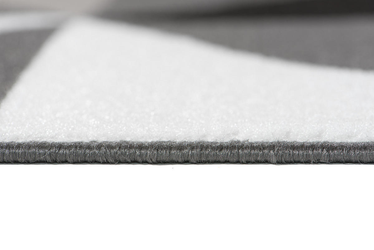 TEPPICH MAYA Grau Vierecke Geometrisch Figuren 130/190 cm - Grau, Textil (130/190cm) - Tapiso