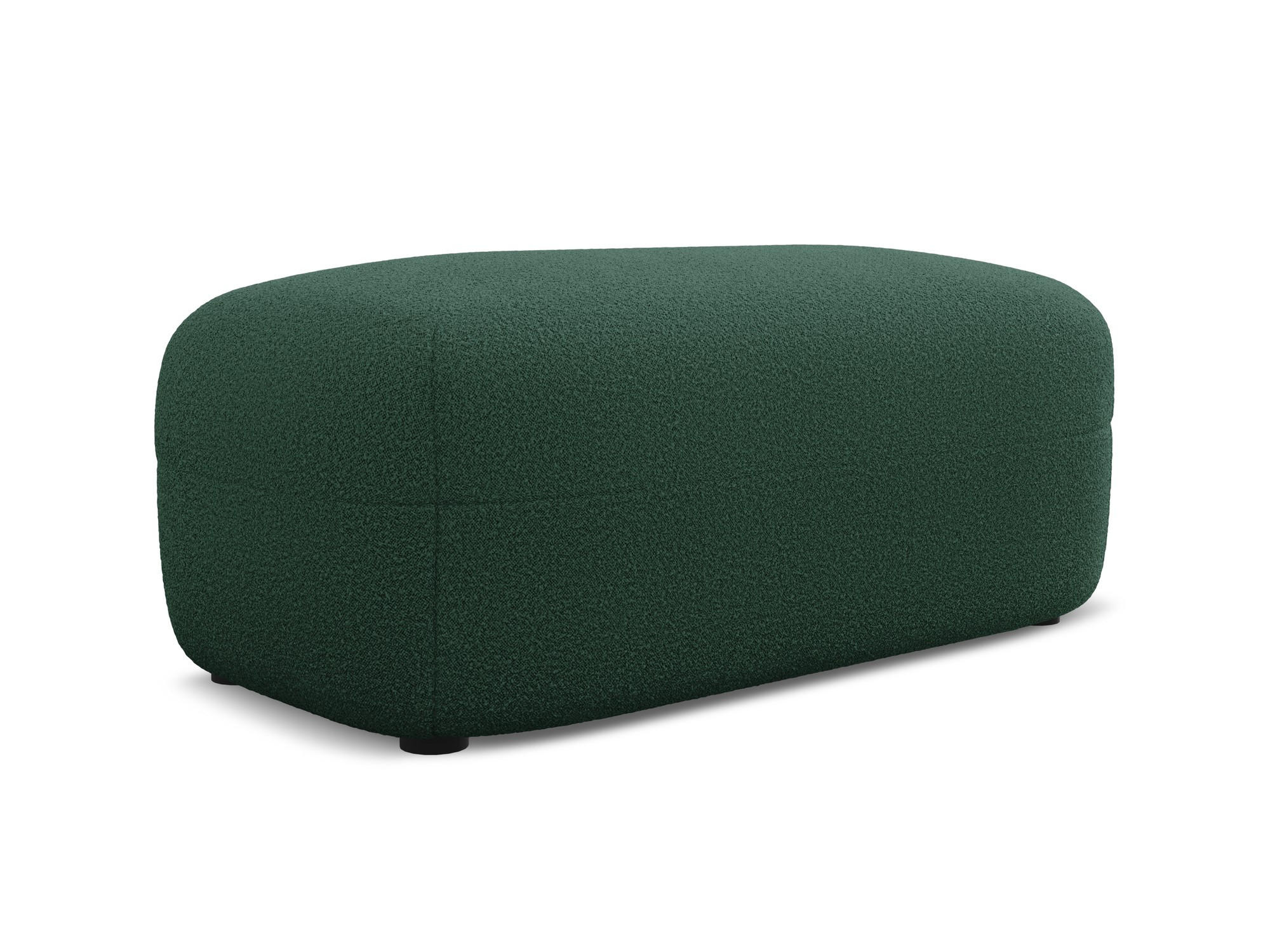 POUF Bouclé Stoff Grün - Dunkelgrün/Schwarz, Kunststoff/Textil (92/40/48cm) - Makamii