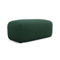 POUF Bouclé Stoff Grün - Dunkelgrün/Schwarz, Kunststoff/Textil (92/40/48cm) - Makamii