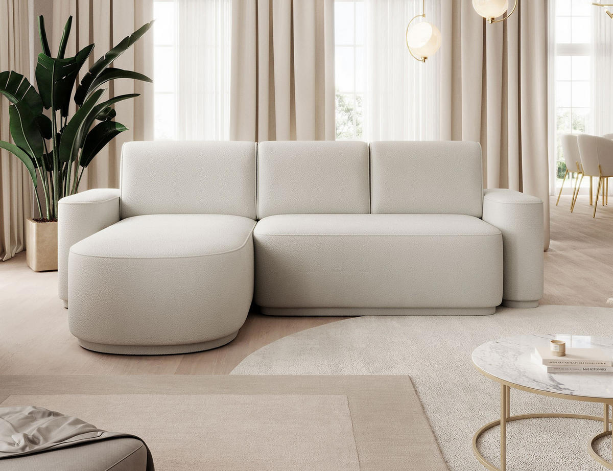 ECKSOFA RUMA - Creme (Amore 01) - Creme, Holzwerkstoff (285/180cm) - Möblo