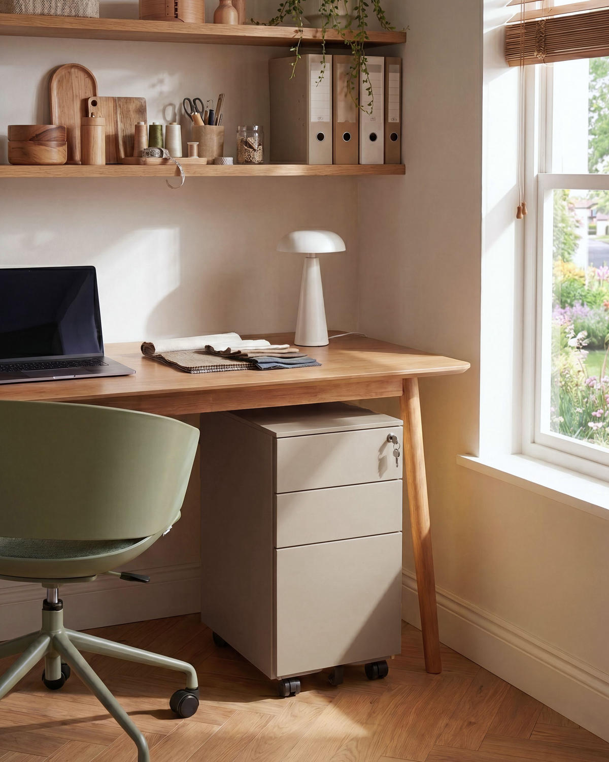 BÜROSCHRANK Metall Beige Bolsena - Beige, Metall (30/60/45cm) - Beliani