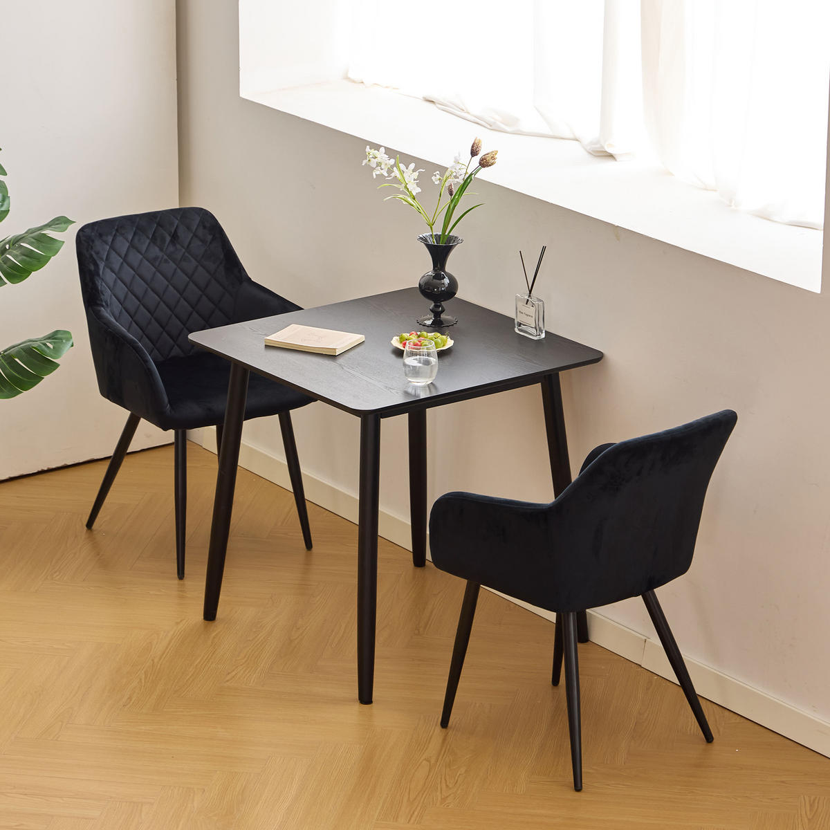 ESSTISCH Rechteckig Schwarz 75 x 75 x 75 (cm) - Schwarz, Holz (75/75/75cm) - Nordlys