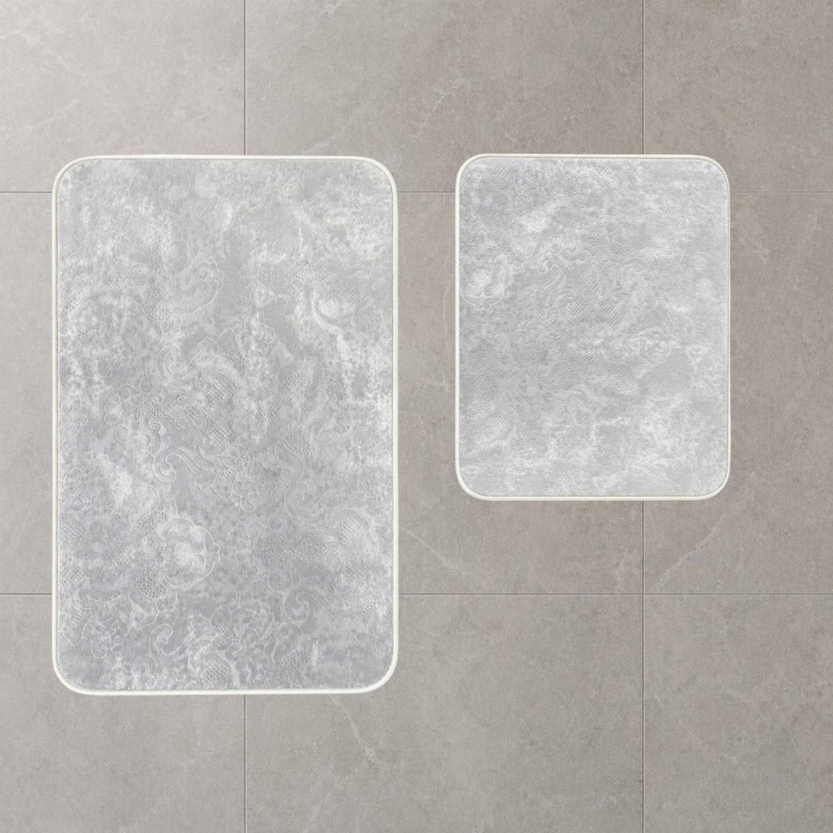 BADEMATTE Set 2tlg HELLGRAU - Hellgrau, Textil (60/100cm) - ROLFNERS