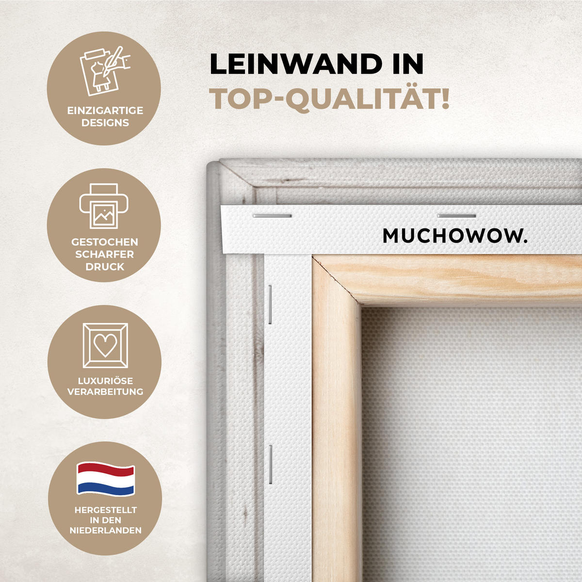 LEINWANDBILD Fenster - Meer - Küste - Natur - Ausblick - Strand - Wattenmeer Wohnzimmer 120x80 cm - Beige, Textil (120/80cm) - MuchoWow