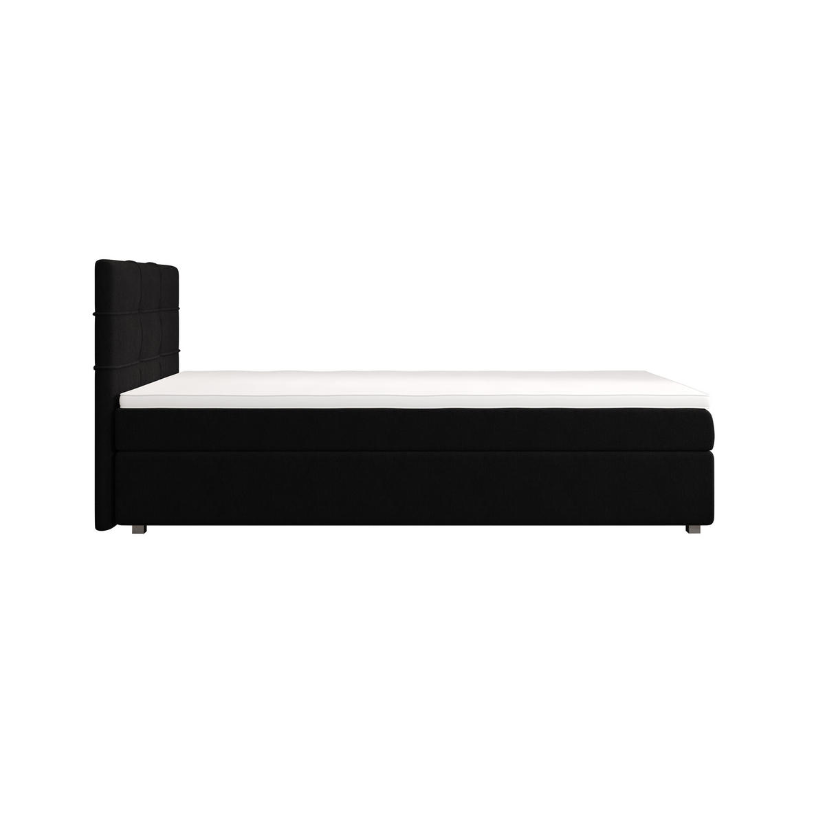 BOXBETT FADO 1 90x200, mit Matratze H3 und Topper, Cosmic 100 - Schwarz, Holz/Kunststoff (90/200cm) - Bedante
