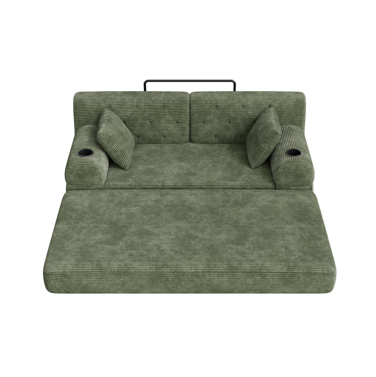SCHLAFSOFA mit Schlaffunktion 168 x 80 x 81 cm Green - Grün, Kunststoff (80/81/168cm) - Meubliv