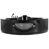 WHIRLPOOL-BADEWANNE mit LED 150x190x61 cm schwarz Tocoa - Schwarz, Kunststoff (150/61/190cm) - Beliani