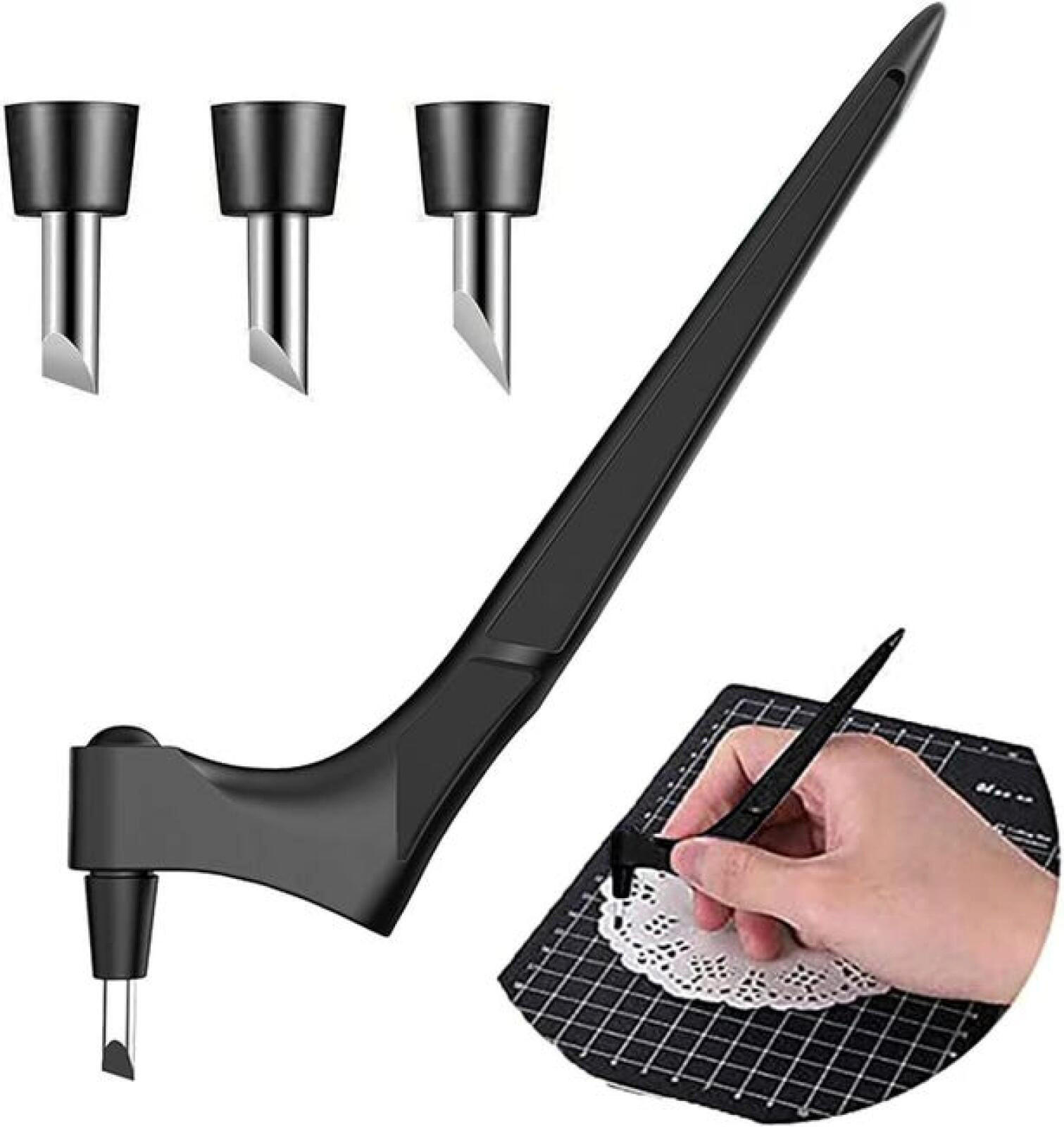 SCHERE – 360-Grad-Drehung – geeignet zum Schneiden von Papier – mit 3 Klingen - Schwarz, Metall (17.8/3.5/1cm) - DCA