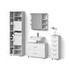 BADMÖBEL-SET Eisak Weiß 4 Teile, mit Hochschrank - Weiß, Holzwerkstoff (80/60/33cm) - Livinity®