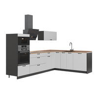 KUHINJA U OBLIKU SLOVA L Fame-Line, Bijela Seoska/Antracit, 287 x 207 cm, RP Hrast - bijela/antracit, drvni materijal (287/153.6/60cm) - Vicco