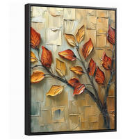 LEINWAND Bilder mit Rahmen - Baum - Abstrakt - Natur - Kunst - 30x40 - Goldfarben, Textil (30/40cm) - MuchoWow