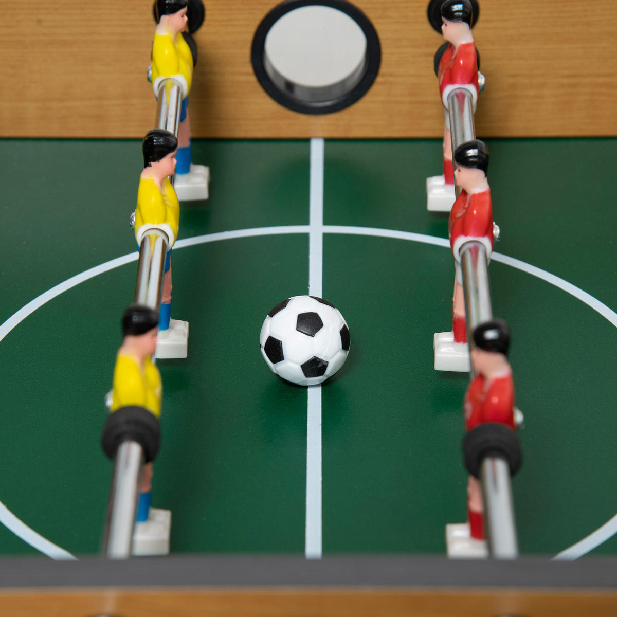 TISCHFUSSBALL DE-10818 kompakt mit Scoreboards Braun - Naturfarben, Holzwerkstoff (36.5/69cm) - ComfortXL