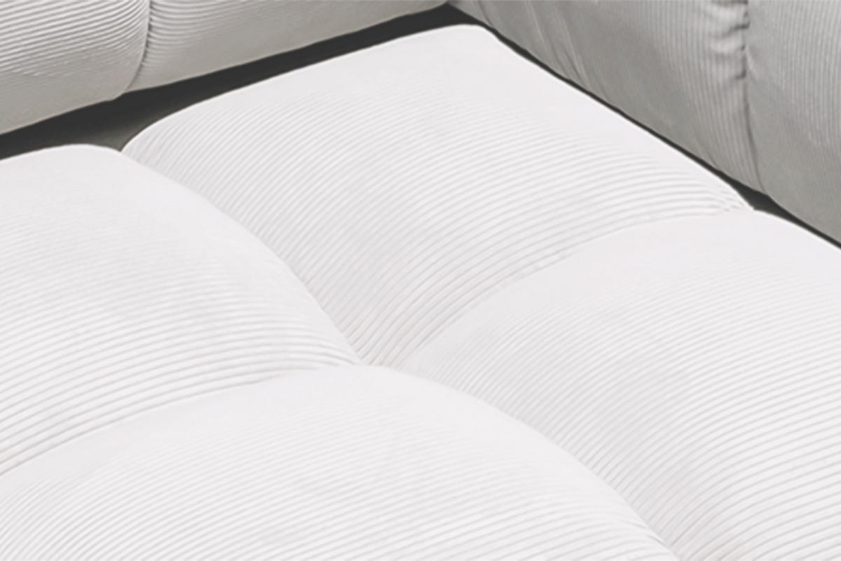 HOCKERBANK VIVIEN Weiß Cord - Weiß, Textil (108/41/73cm) - KAWOLA