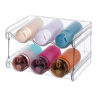 FLASCHENREGAL Transparent stapelbar Kunststoff PET 6 Flaschen - Transparent, Kunststoff (28/15/20cm) - Relaxdays