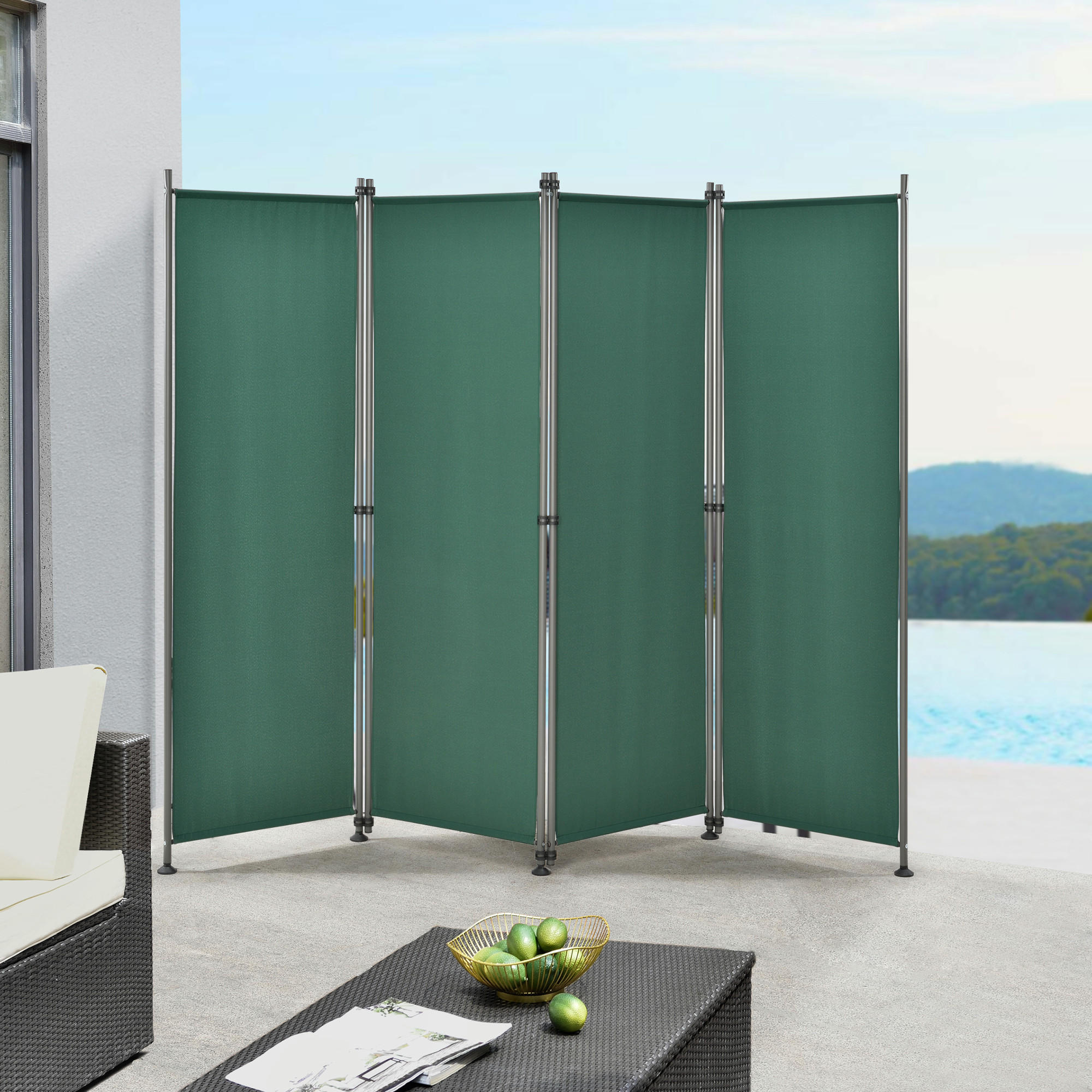 SICHTSCHUTZ Modica - Dunkelgrün, Textil/Metall (215/170cm) - pro.tec