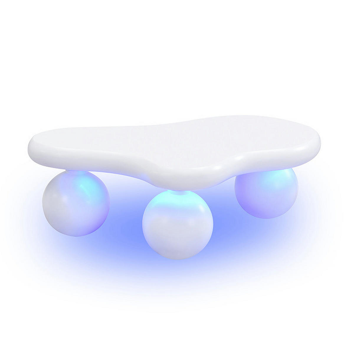 KONFERENČNÍ stolek 95/62,5/32 cm bílý z MDF s LED osvětlením ve tvaru oblaku - bílá, kompozitní dřevo (95/62.5/32cm) - OKWISH