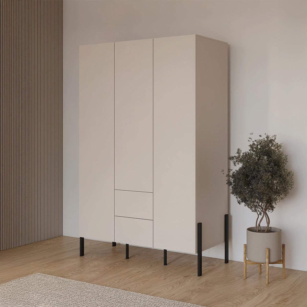 OMARA ZA OBLAČILA Bérénice Kašmir - kašmir, leseni material (135/210/59.5cm) - Petits-meubles
