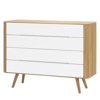 KOMMODE mit Schubladen - Wildeiche teilmassiv - Wildeiche/Weiß, Holz/Holzwerkstoff (120/90/42cm) - home24