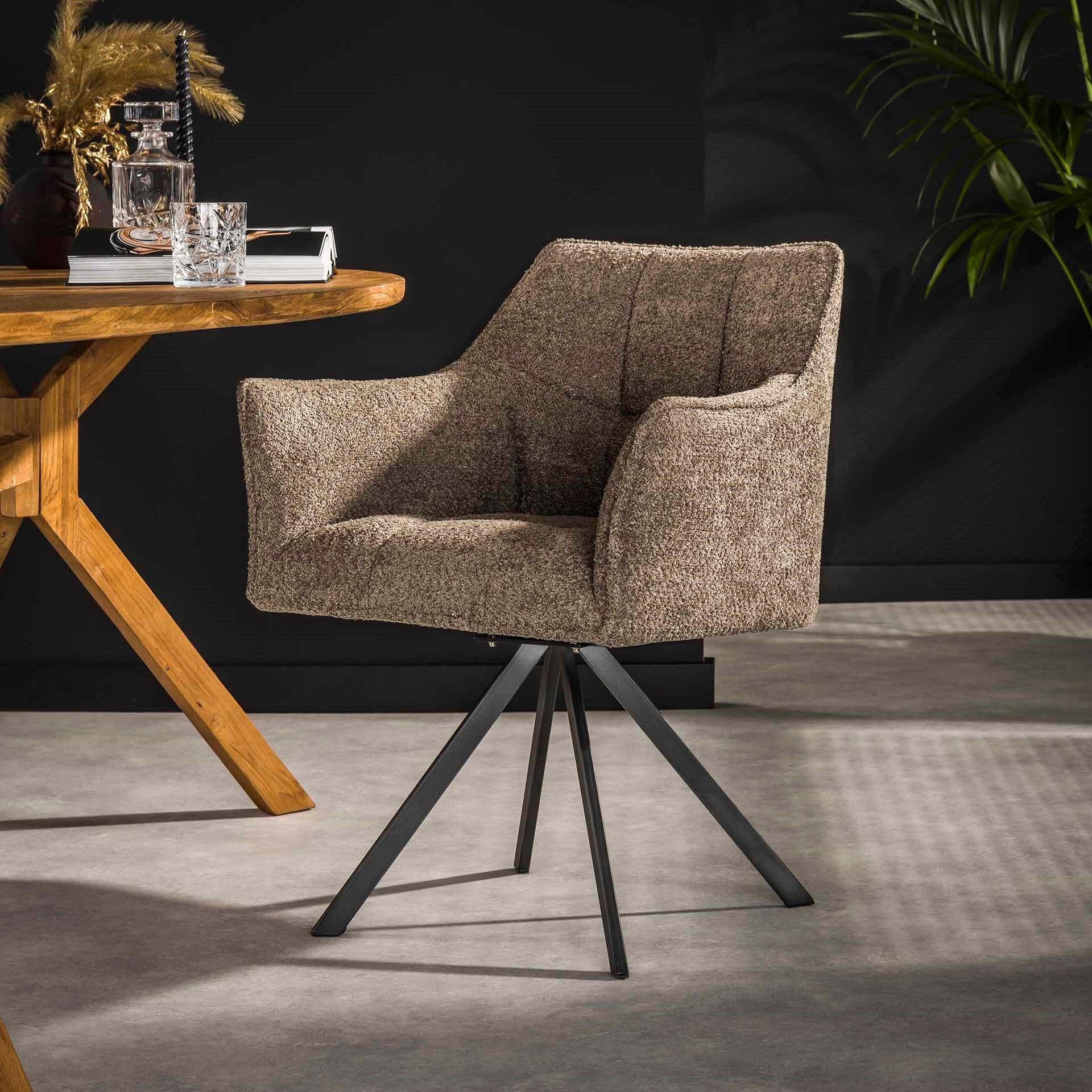 ESSZIMMERSTUHL Raster Taupe 61/62/82 cm - Taupe, Textil (62/82/61cm) - Hoyz Collection