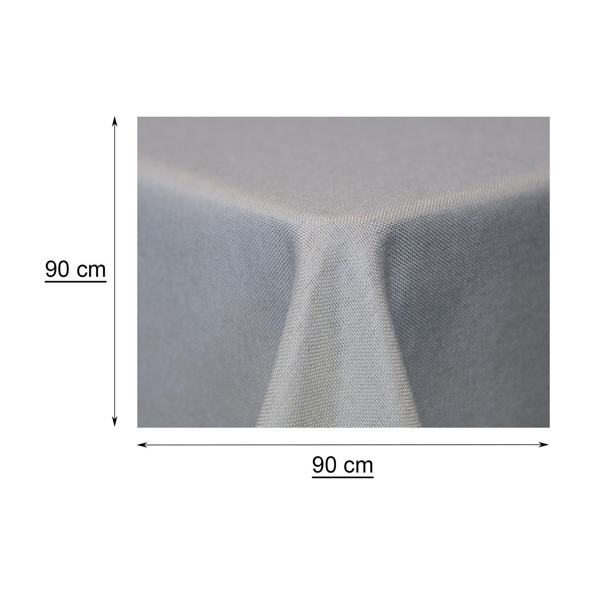 TISCHDECKE Leinenoptik 90/90 cm eckig silber - Silberfarben, Kunststoff (90/90cm) - TiborTex