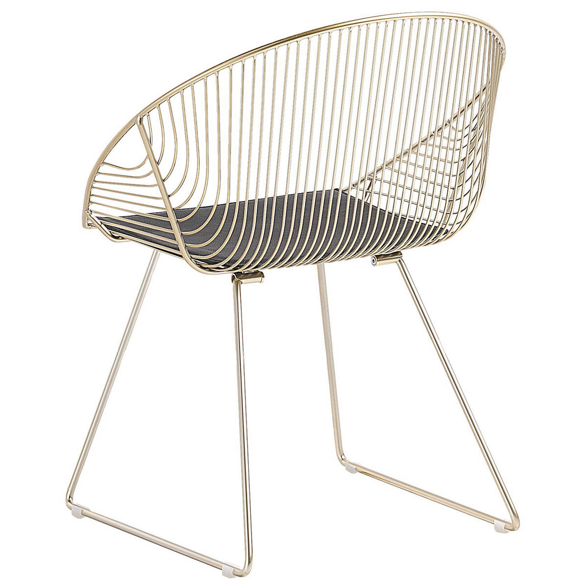 METALLSTUHL 2er-Set Stahl Gold Aurora - Goldfarben, Textil/Metall (65/77/54cm) - Beliani