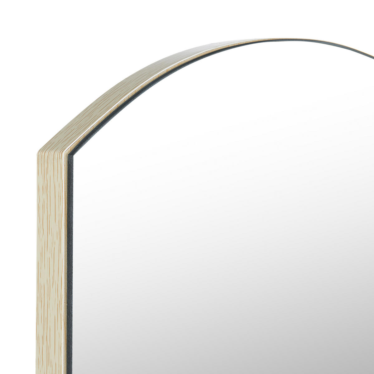 STEHSPIEGEL mit Ablage Kiefernholz hellbraun oval 35/150 cm Cherbourg - Hellbraun, Holz (35/150/47cm) - Beliani