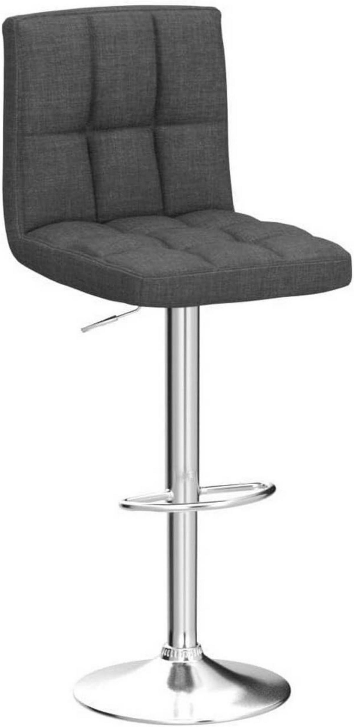 BARHOCKER drehbar, Leinen, Dunkelgrau - Dunkelgrau/Silberfarben, Textil/Metall (44/92/38.5cm) - Woltu