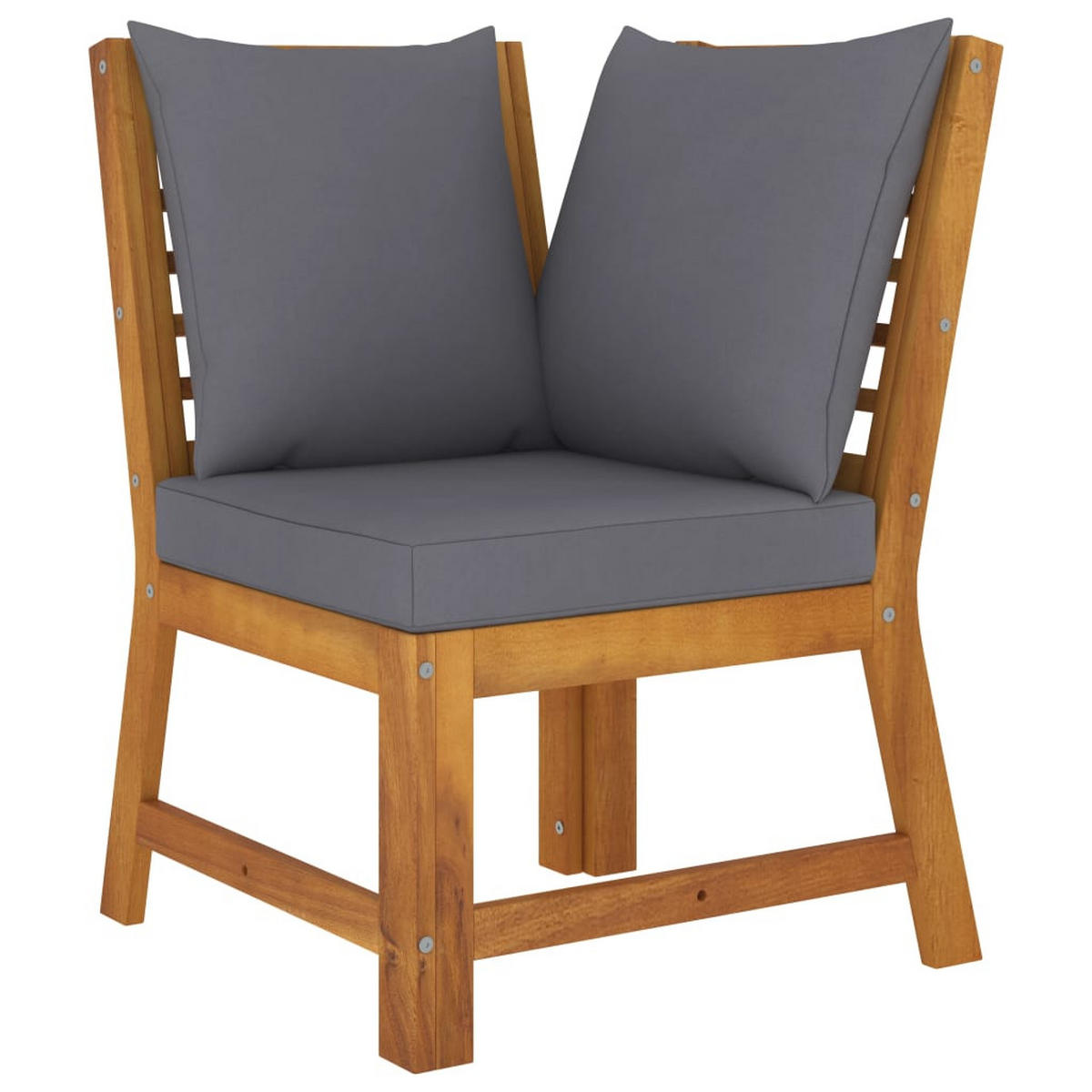 GARTEN-LOUNGE-SET 4-teilig Mit Auflagen Massivholz Akazie - Dunkelgrau, Holz/Textil - vidaXL