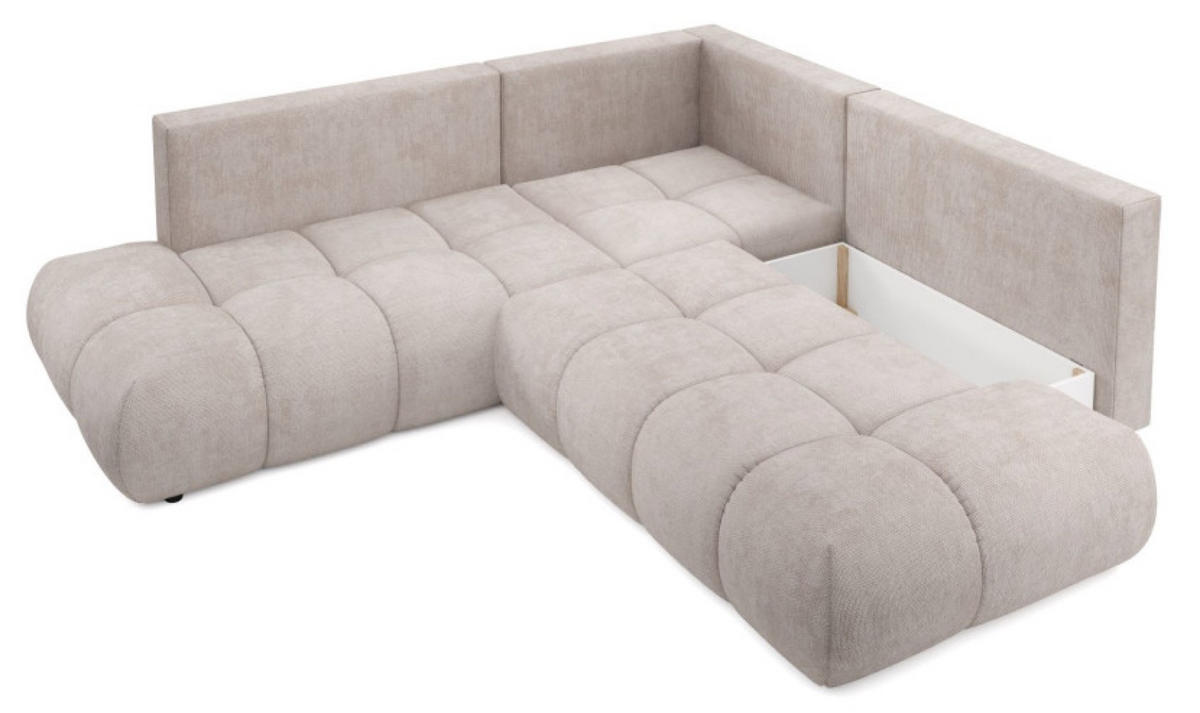 ECKSOFA Hellbeige SOHI Flow 03 Ausziehbar Mit Schlaffunktion - Beige, Textil (266.5/266.5cm) - Sepro Meble