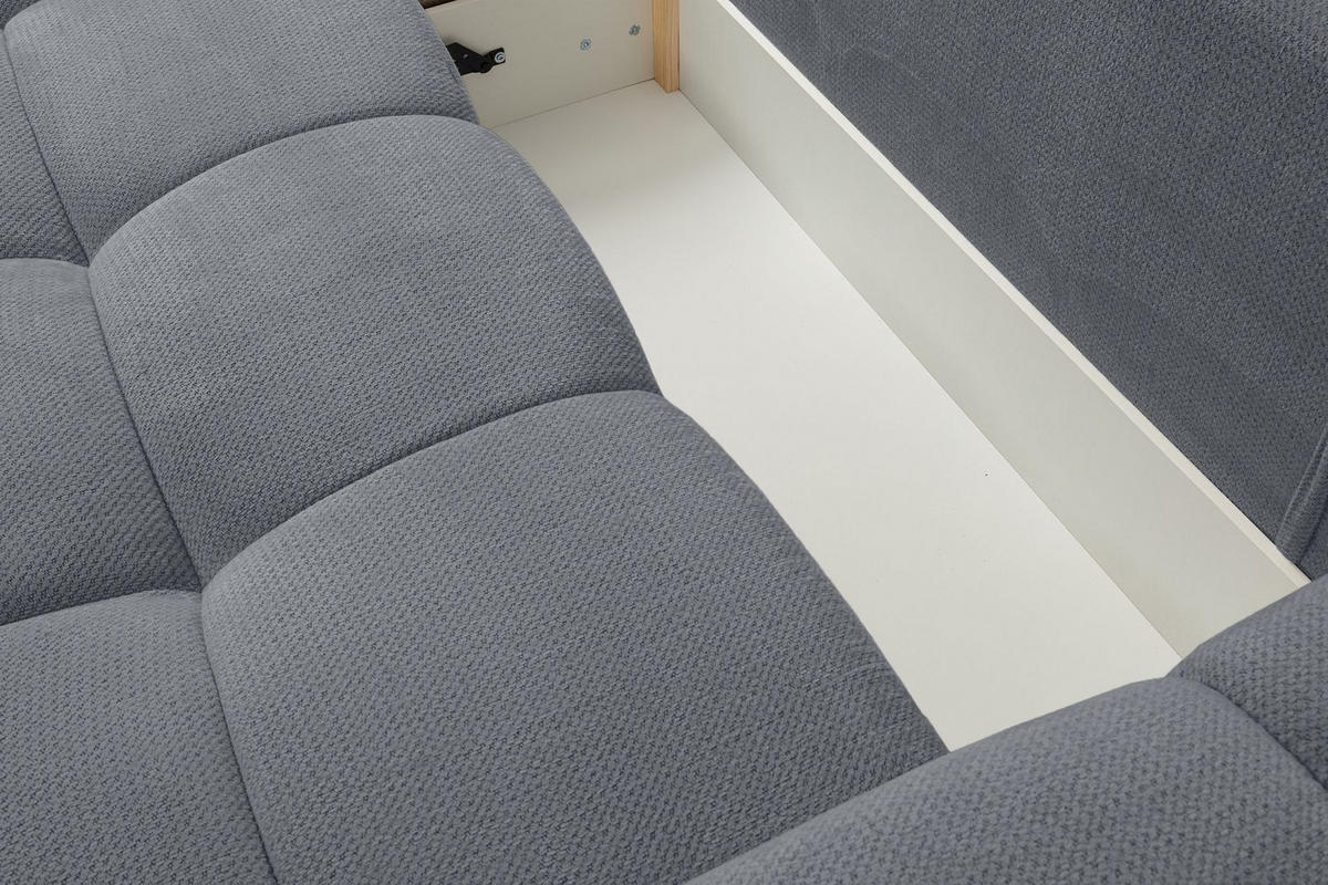 ECKSOFA Taremi mit Chenillebezug Dunkelgrau, beidseitig - Dunkelgrau/Schwarz, Textil (267/185cm) - Selsey