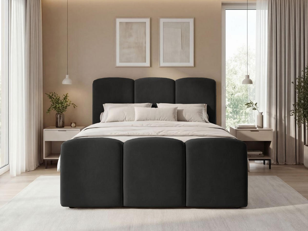 BOXBETT Campi 140x200 Schwarz - Schwarz, Holz/Textil (140/200cm) - Graingold