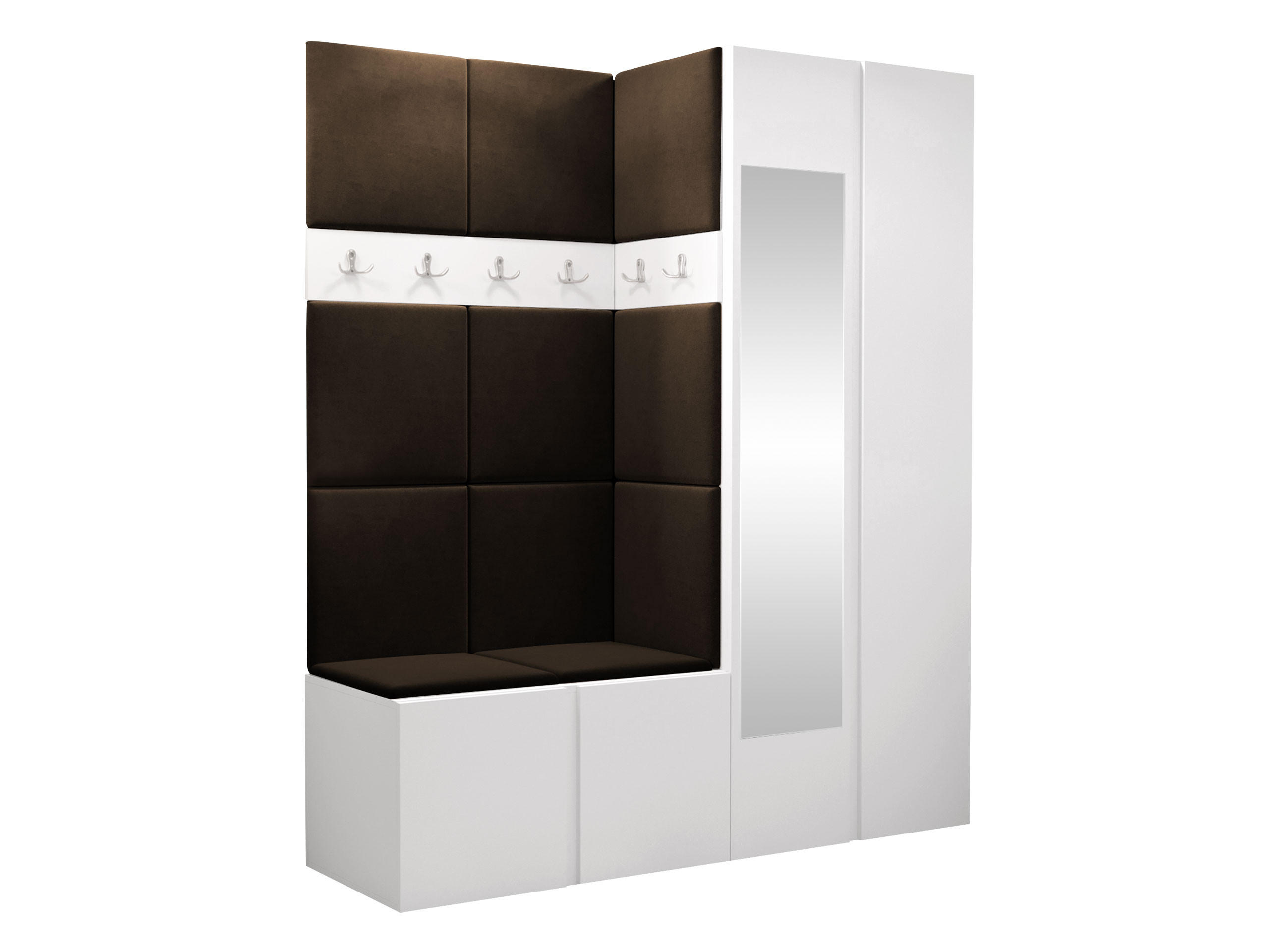GARDEROBEN-SET Orion XII - Weiß/Braun, Holzwerkstoff/Kunststoff (158/186/46cm) - MIRJAN24