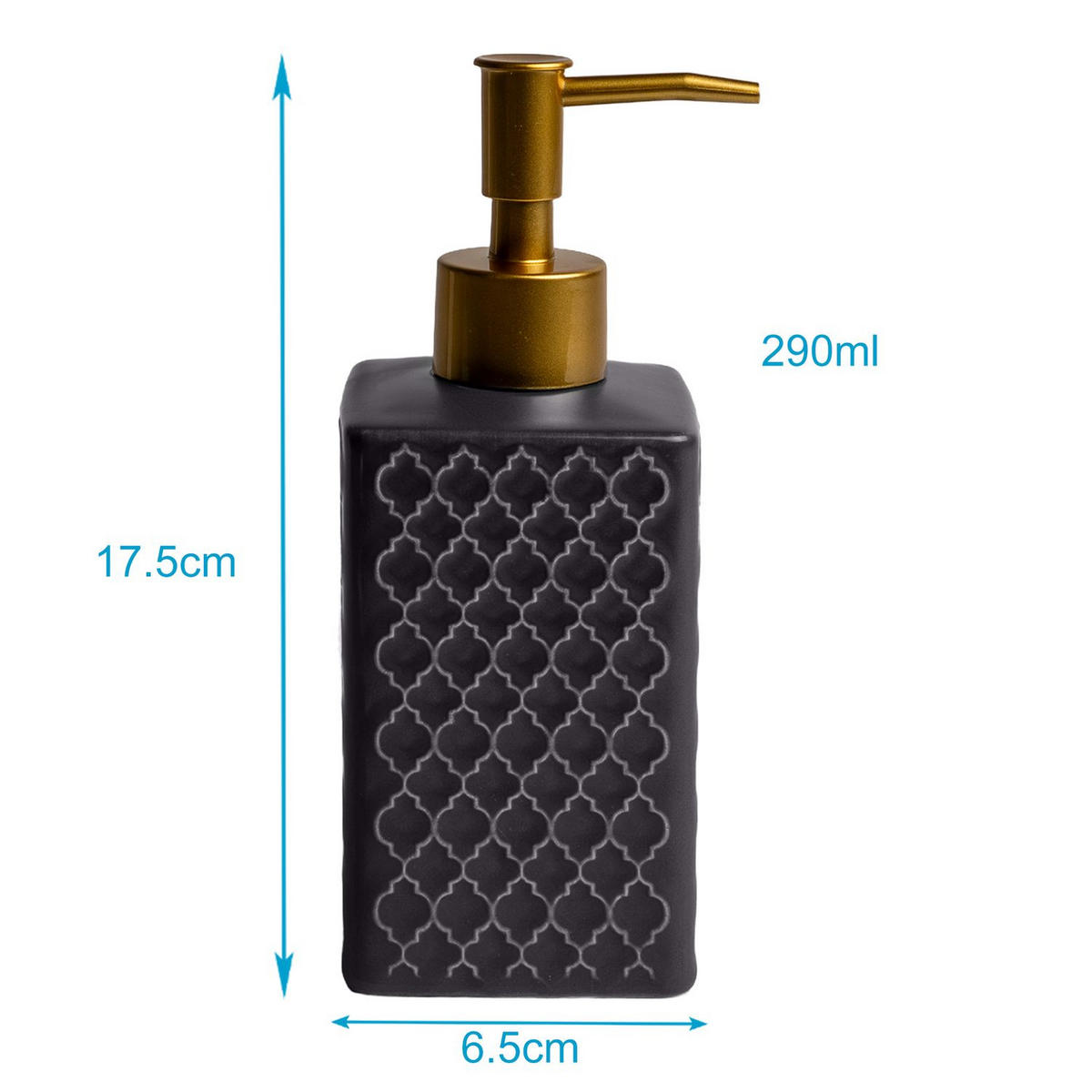 SEIFENSPENDER 290ml - Schwarz, Keramik (6.5/10/26.5cm) - Intirilife