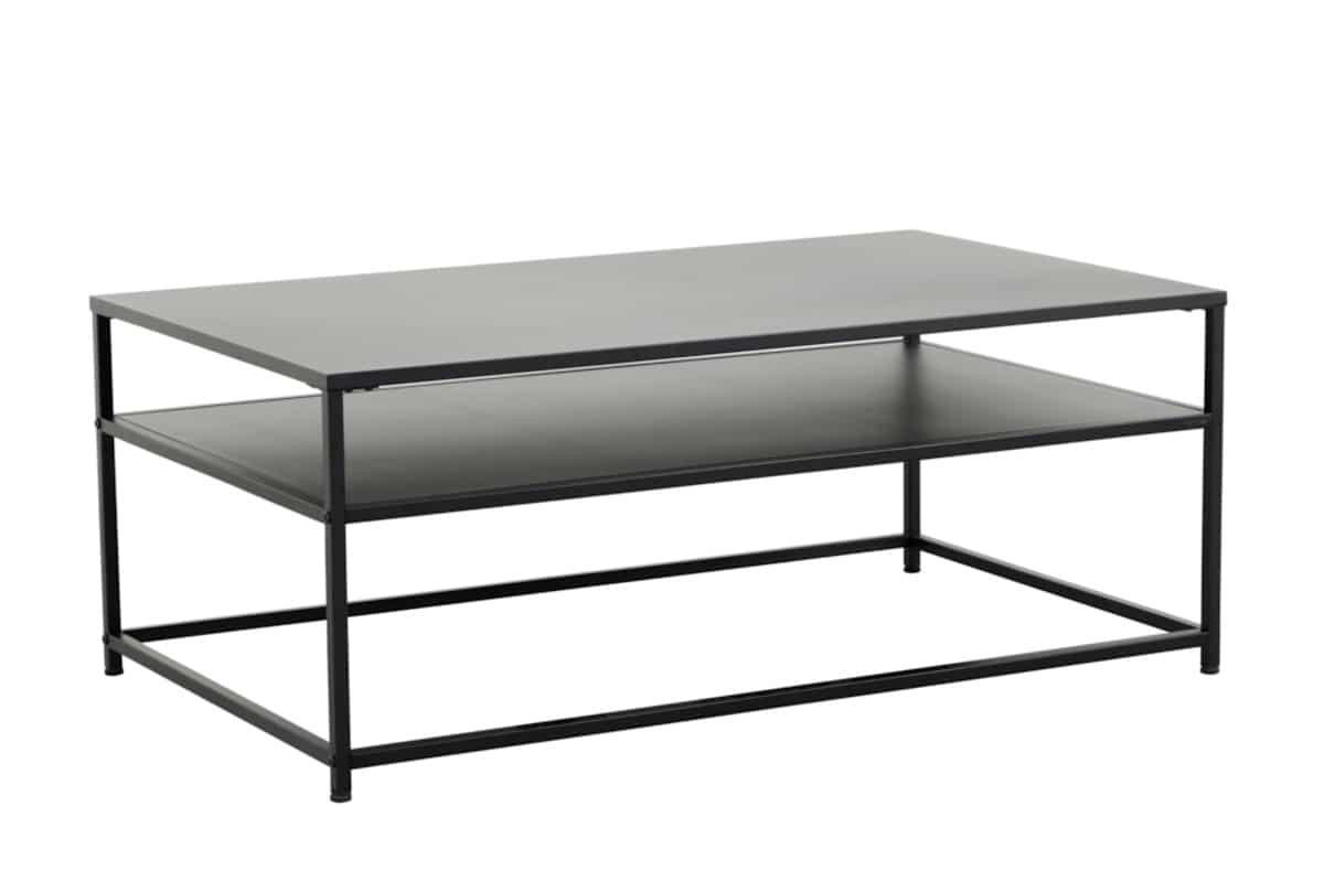 COUCHTISCH DURA STEEL Stahl rechteckig Schwarz 100cm - Schwarz, Metall (60/100/40cm) - riess-ambiente