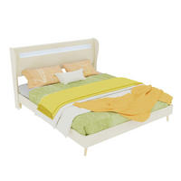 POLSTERBETT 160/200 cm in Beige mit LED und verstellbarem Kopfteil Stoff - Beige/Naturfarben, Holzwerkstoff/Textil (160/200cm) - STILVORA