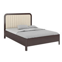 MASSIVHOLZBETT Modena, gepolstertes Kopfteil, Buche - lackiert, Palisanderfarbe/Ecru, 140x200 - Ecru/Wengefarben, Holz/Buchenholz (140/200cm) - Visby